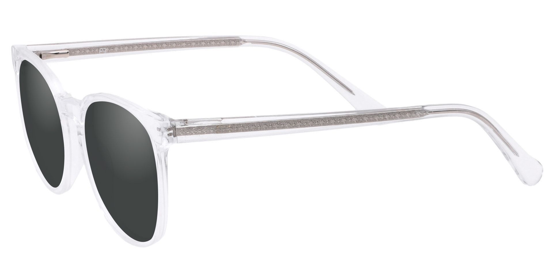 Nebula Round Non-Rx Sunglasses - Clear Frame With Gray Lenses