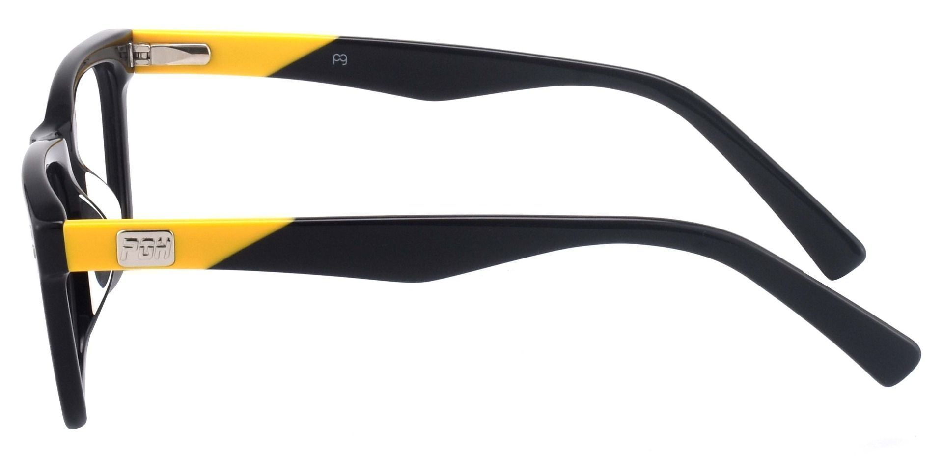 Liberty Rectangle Reading Glasses - The Frame Is Black And Gold