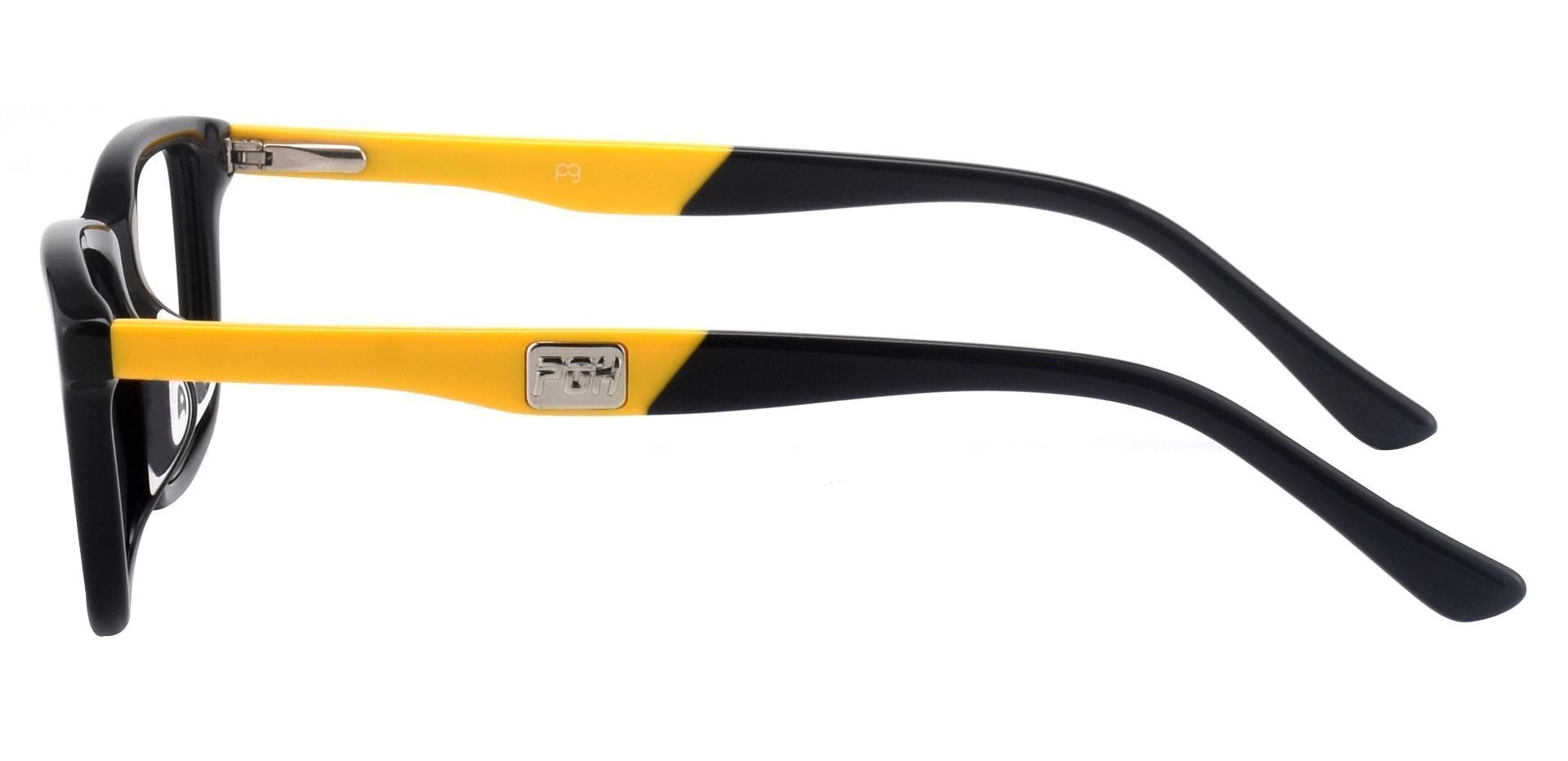 Allegheny Rectangle Eyeglasses Frame - Black-yellow