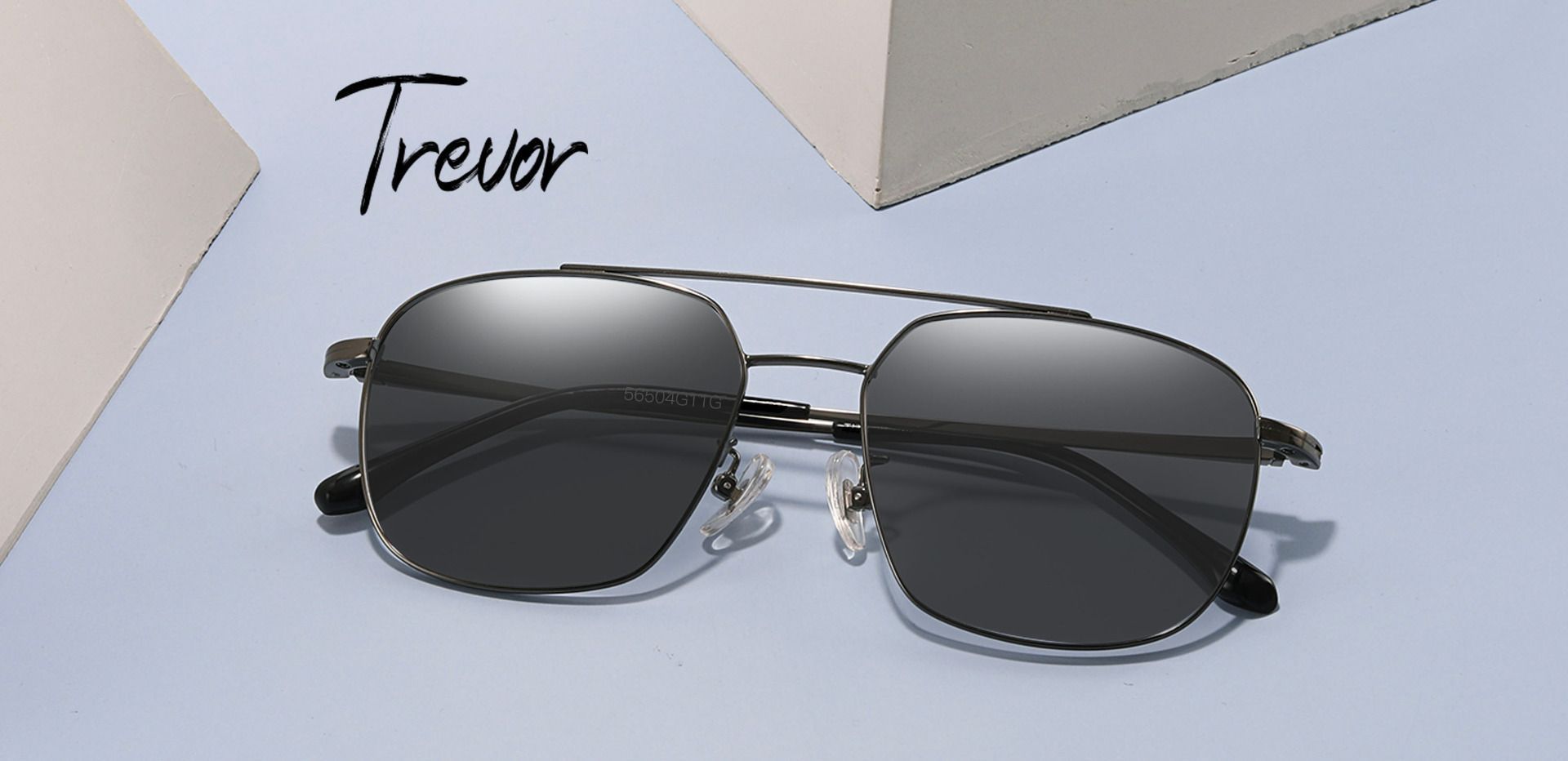 Trevor Aviator Lined Bifocal Sunglasses - Gray Frame With Gray Lenses