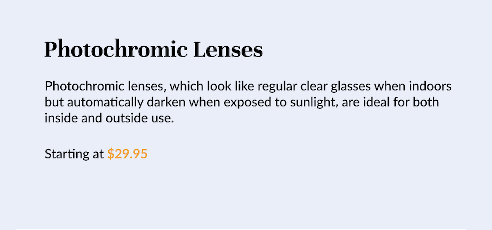 photochromic Lenses